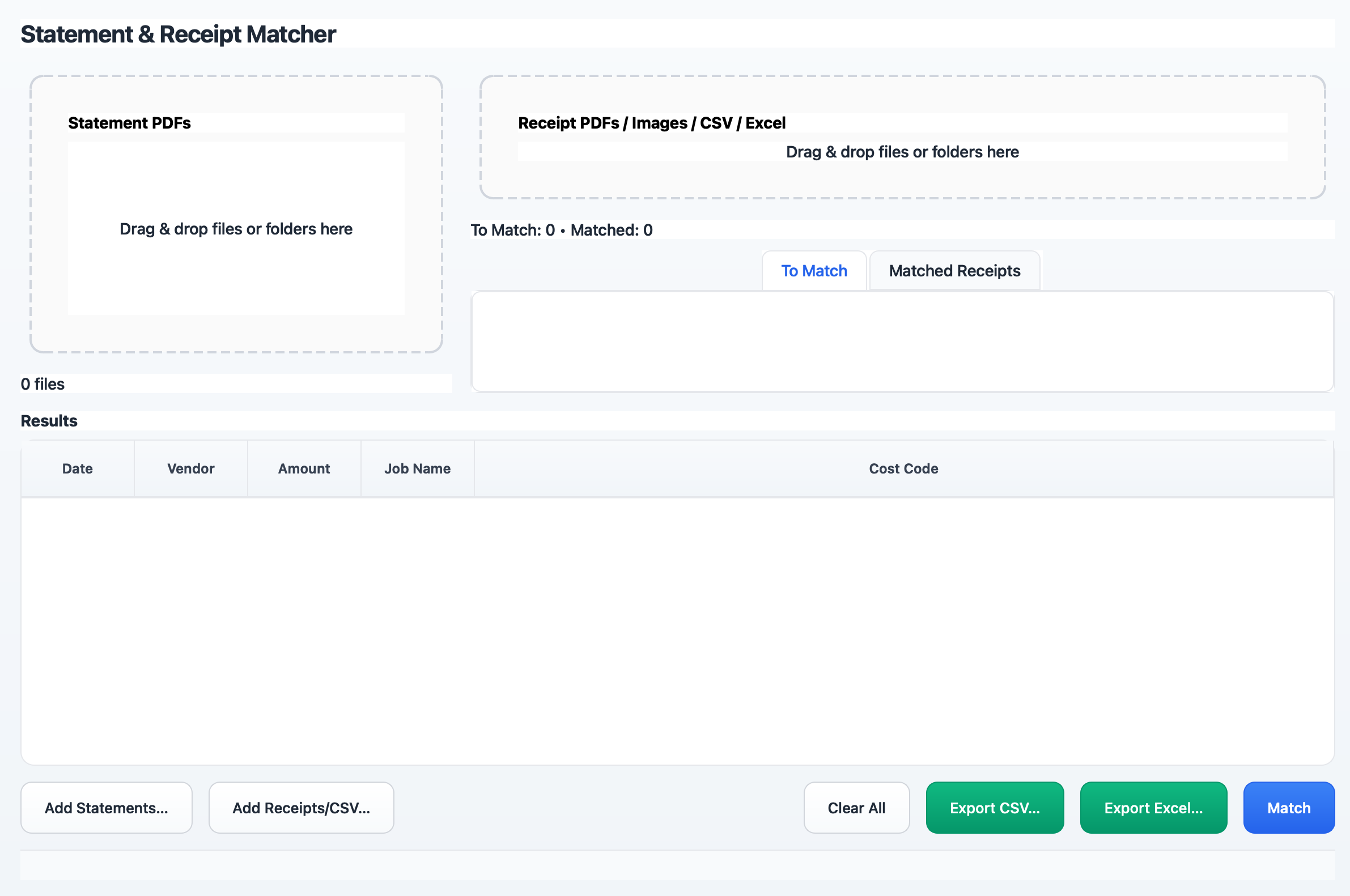 Receipt Matching App